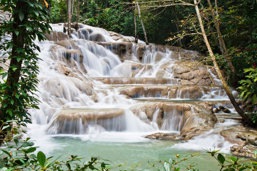  The Dunn’s River Falls in Jamaica.