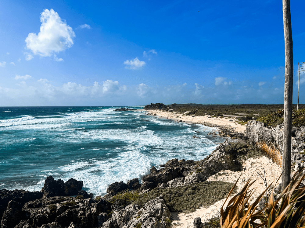 One of the beaches on the east coast of Cozumel.
