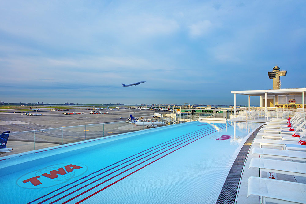 The rooftop pool at TWA Hotel.