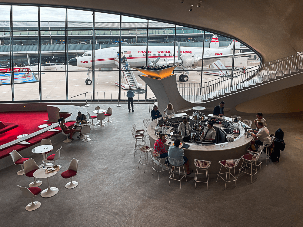 Paris Cafe at TWA Hotel inside JFK Airport in New York.