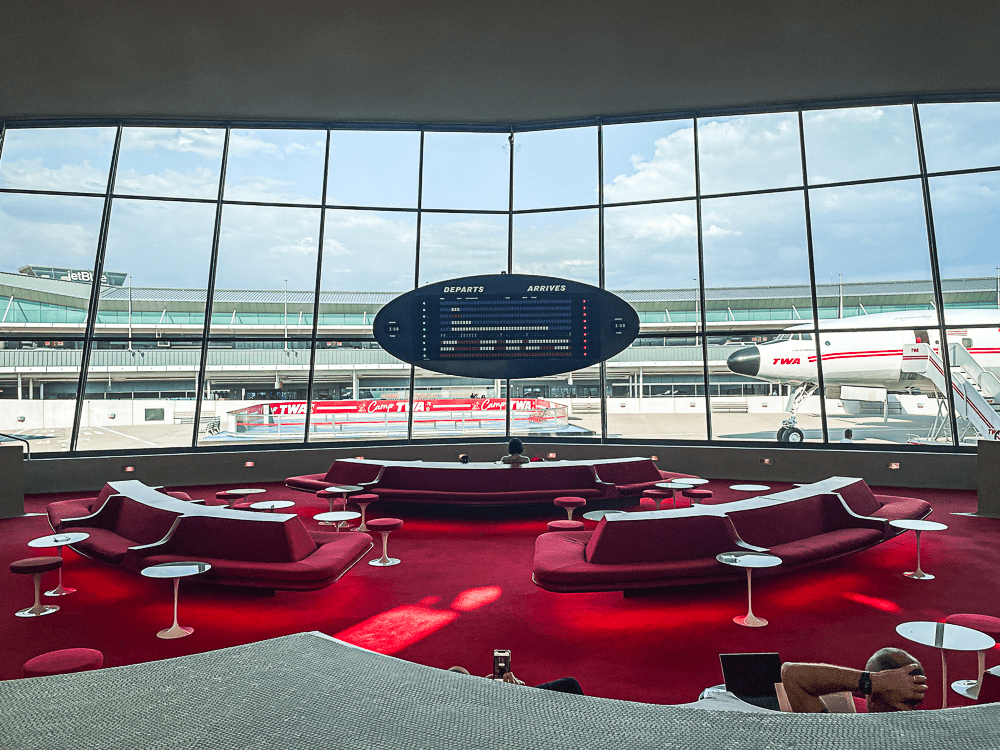 The Sunken Lounge at TWA Hotel in JFK Airport.