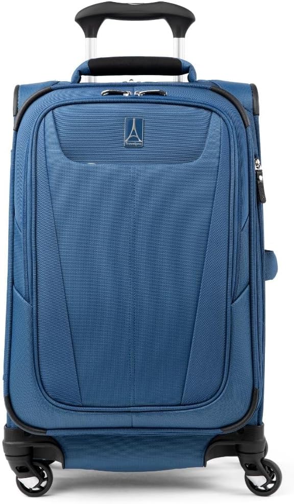 Blue luggage.
