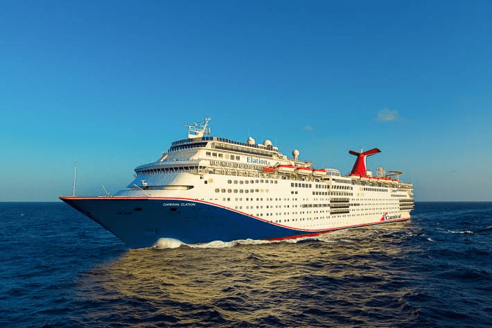 A cruise ship on the water.