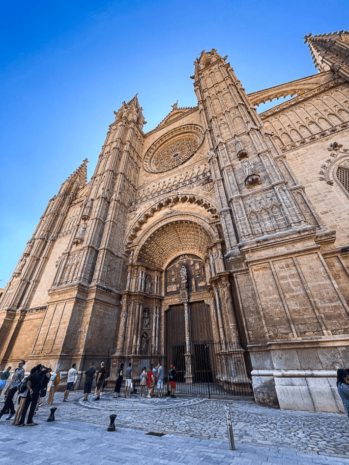 The Cathedral of Palma de Mallorca on a sunny day.
