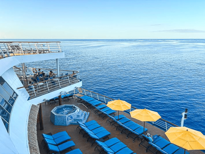 Serenity Deck overlooking the ocean on the Carnival Cruise.