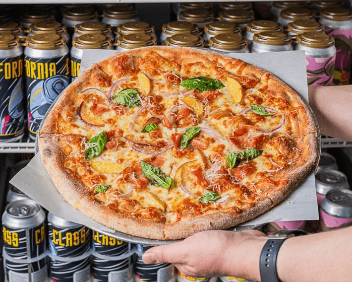 A pizza from a restaurant in Savannah, Georgia.