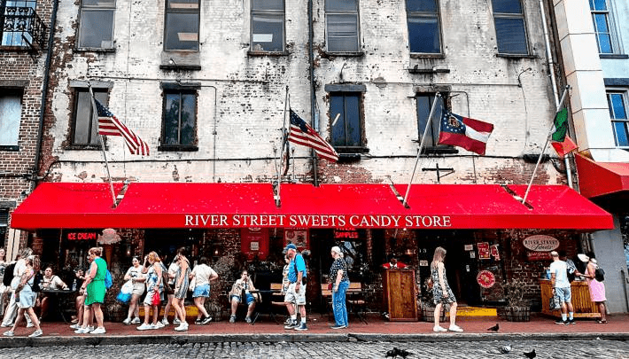 The River Street Sweets Candy Shop in Savannah, Georgia.