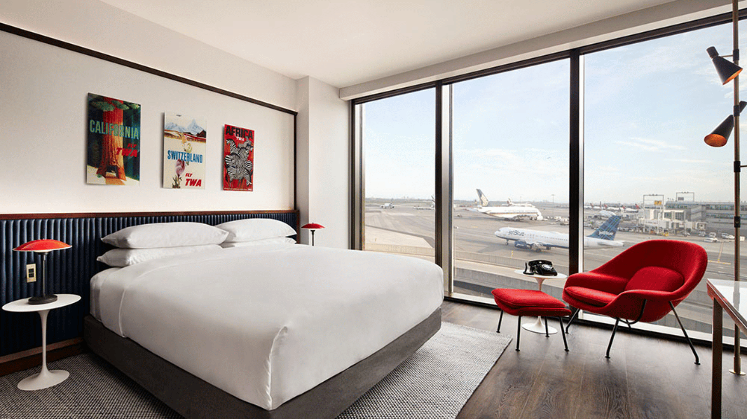 TWA Hotel Review hotel room interior thumbnail image.