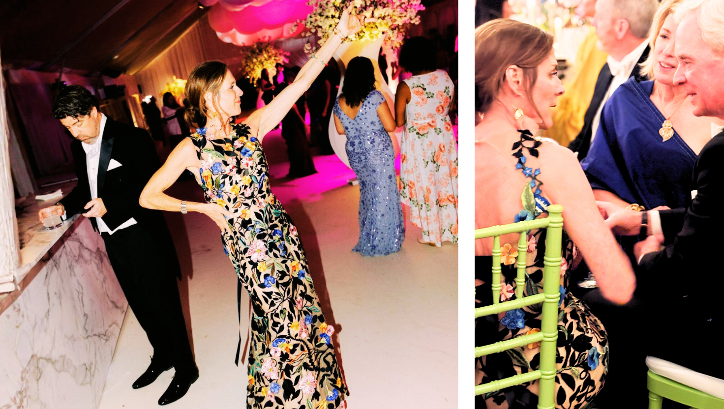 Guests at Telfair Museums charity gala, Midnight in the Garden gown, Kelly Parker