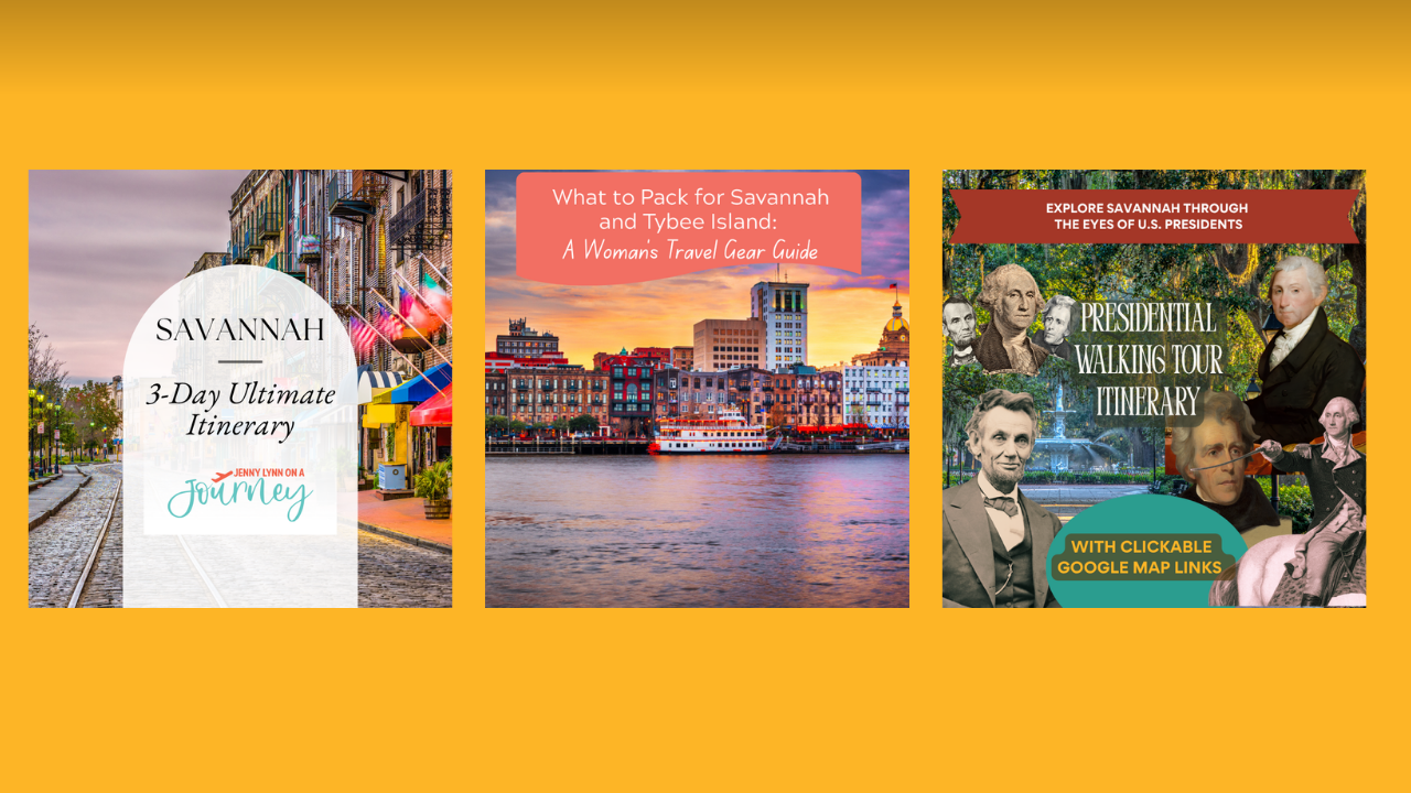 travel shop items aligned in a row