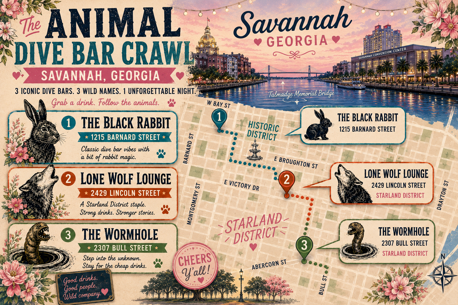 Animal Bar Crawl Graphic