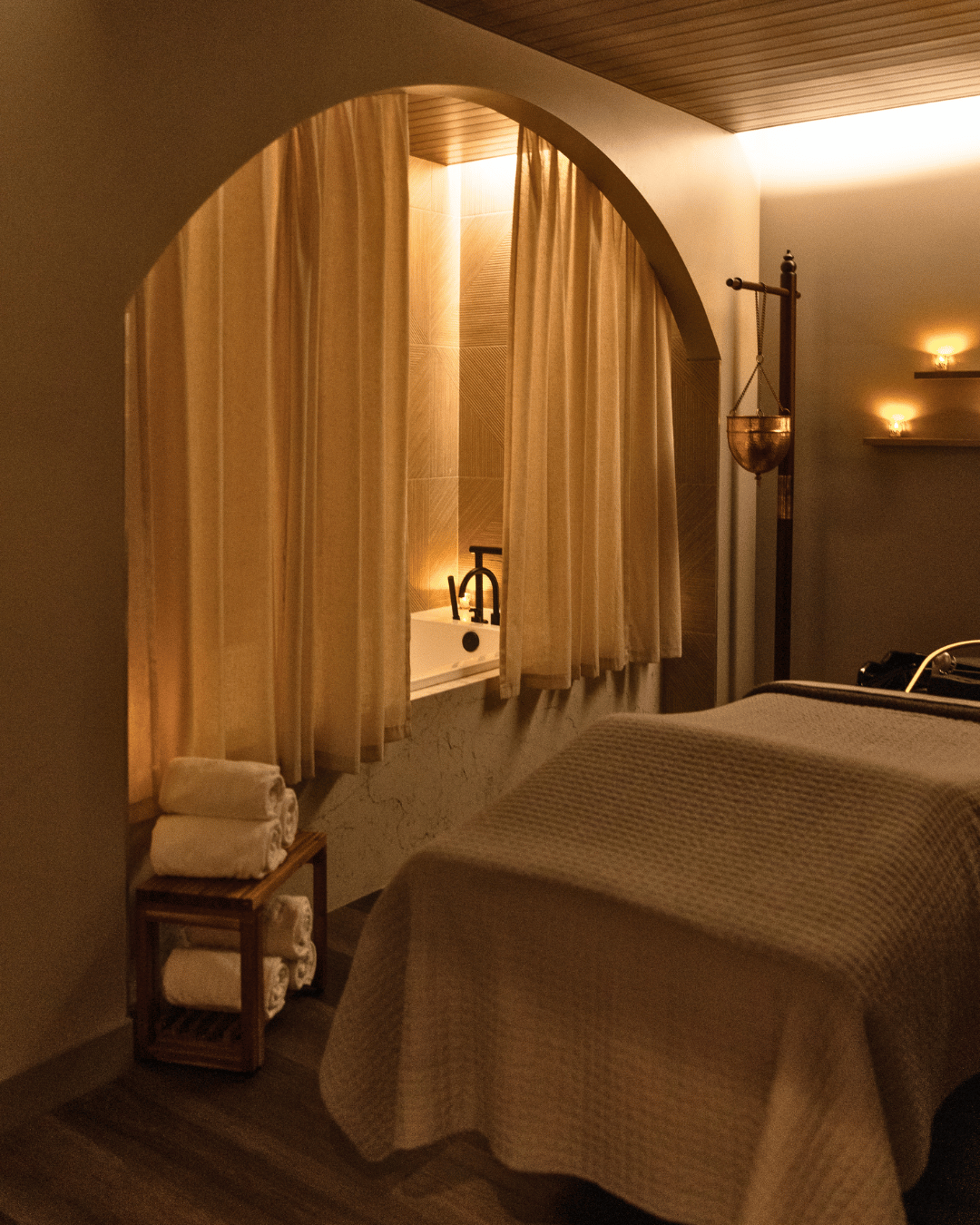 treatment room at woodhouse spa. 